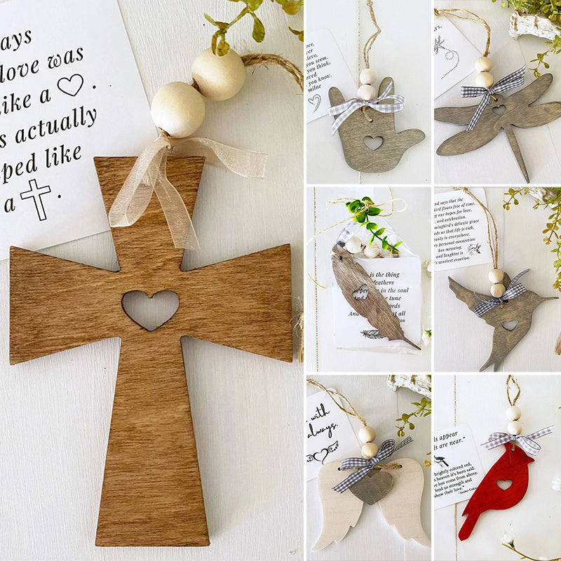 Ornement suspendu en bois cardinal inspirant
