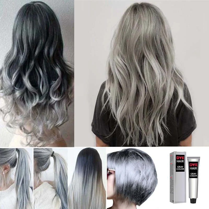 Crème de Teinture Naturelle pour Cheveux Gris Argenté