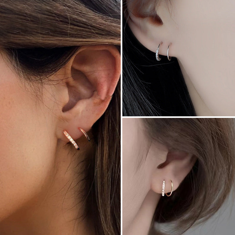 Boucle d'oreille double torsion minimaliste