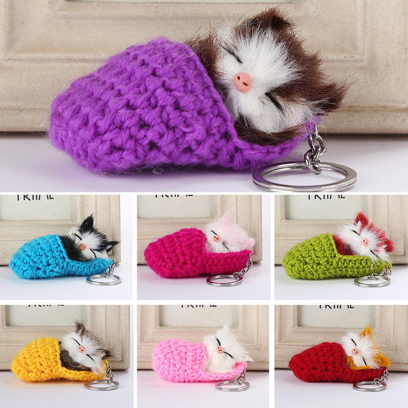 Porte-clés mignon chaton endormi