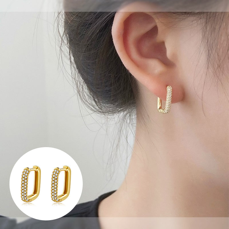 Boucles d'oreilles carrées scintillantes