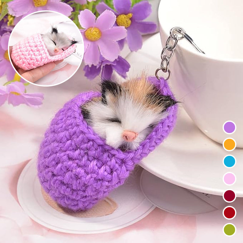 Porte-clés mignon chaton endormi