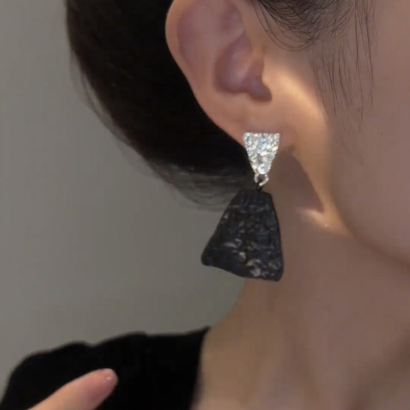 Boucles d'oreilles noir et blanc
