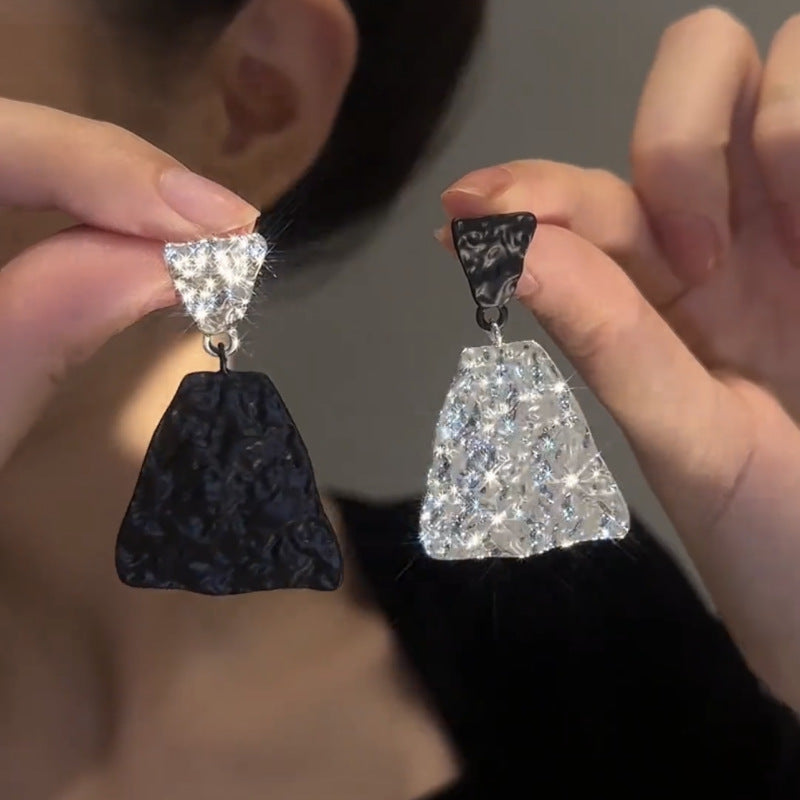 Boucles d'oreilles noir et blanc