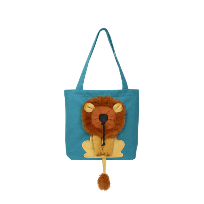 Sac en Canevas pour Transport de Chat en Forme de Lion
