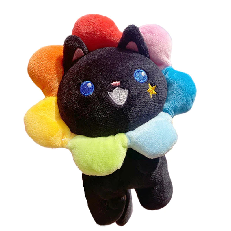 Porte-clés de chat de tournesol coloré