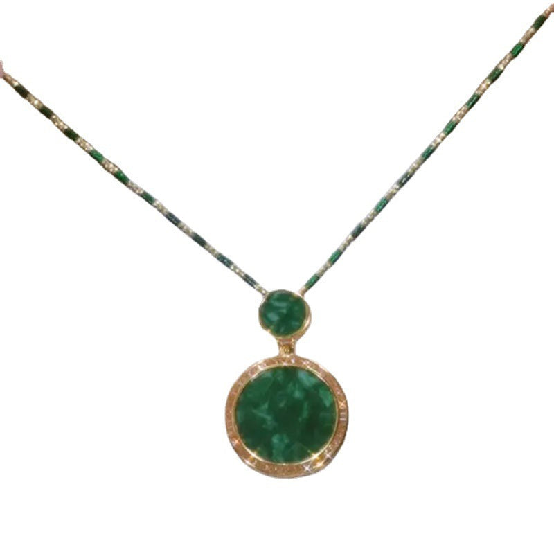 Collier en pierre d'agate disc naturelle