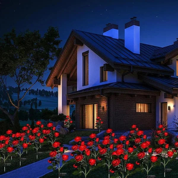 Fleur de Rose Solaire à 3 LED