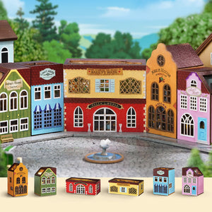 Kit de maison de poupée en bois Mini Rabbit Town avec meubles