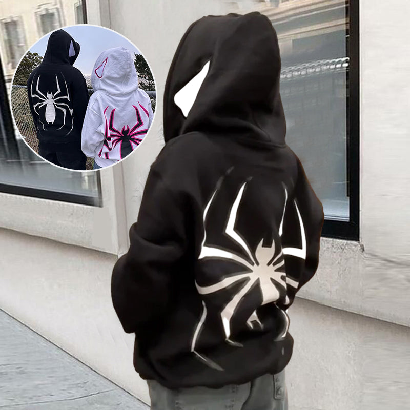 Sweat à capuche zippé Spider Punk