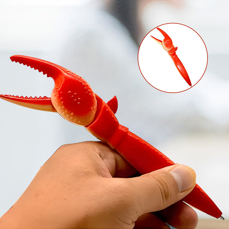 Stylo à bille à pince crabe mignon