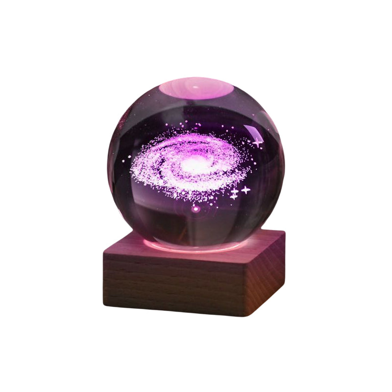 Lampe de veilleuse boule de cristal 3D Galaxy