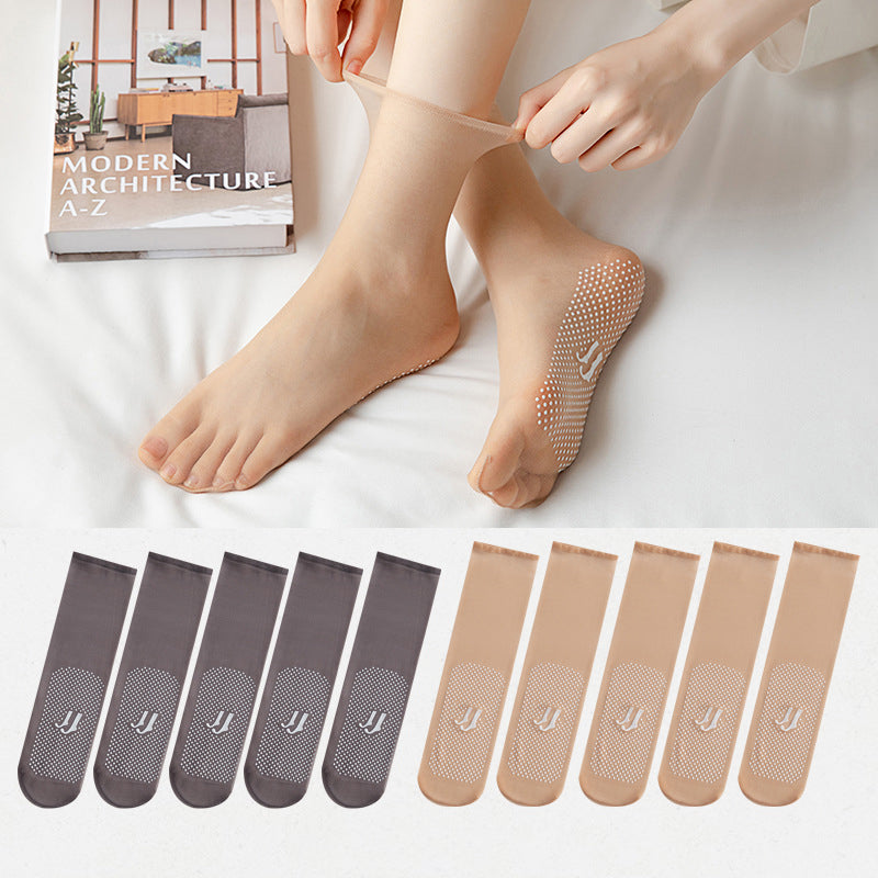 Chaussettes invisibles et antidérapantes en cristal de soie