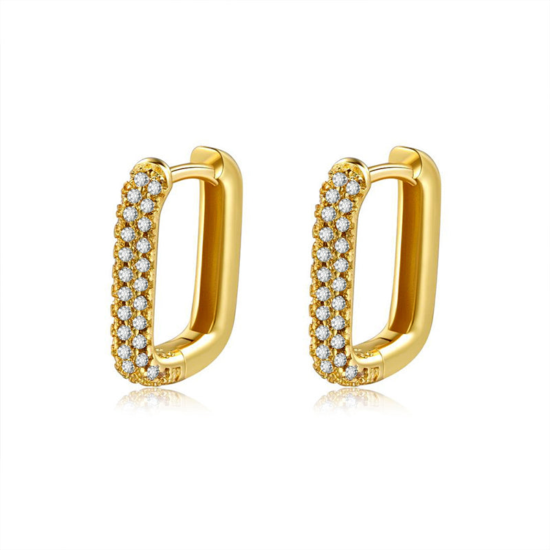 Boucles d'oreilles carrées scintillantes