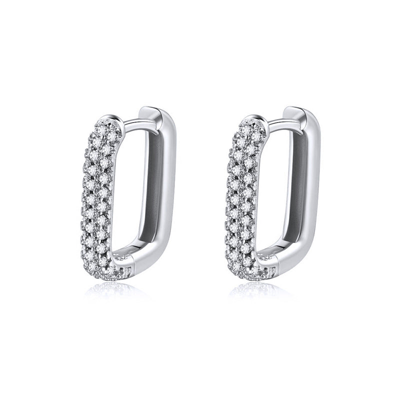 Boucles d'oreilles carrées scintillantes