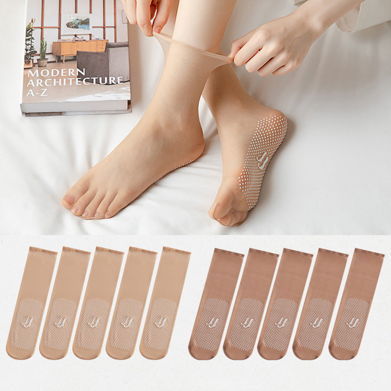 Chaussettes invisibles et antidérapantes en cristal de soie